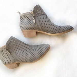 Lucky Brand Perforated Booties Grey/Muave Size 7